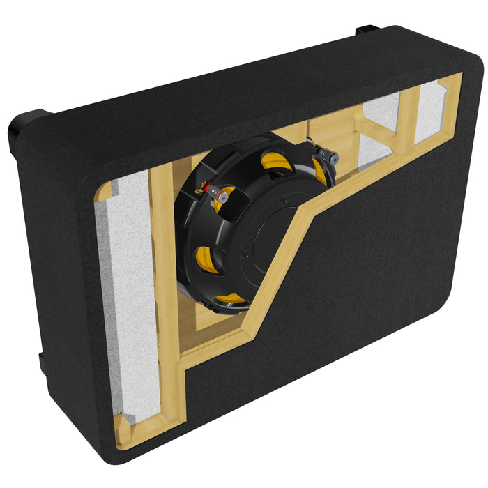 BXSQ110 1200W Peak (600W RMS) Sealed 2-Ohm Loaded Enclosure with Single 10" SQ-Series Shallow-Mount Subwoofer