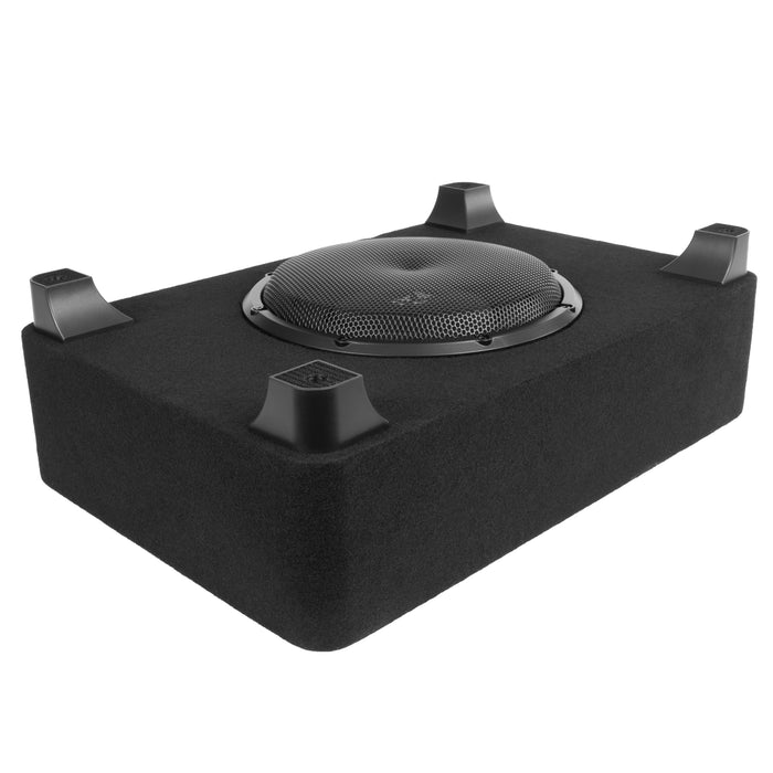 BXSQ110 1200W Peak (600W RMS) Sealed 2-Ohm Loaded Enclosure with Single 10" SQ-Series Shallow-Mount Subwoofer