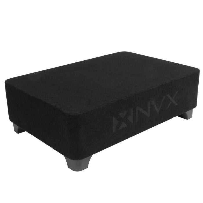 BXSQ110 1200W Peak (600W RMS) Sealed 2-Ohm Loaded Enclosure with Single 10" SQ-Series Shallow-Mount Subwoofer
