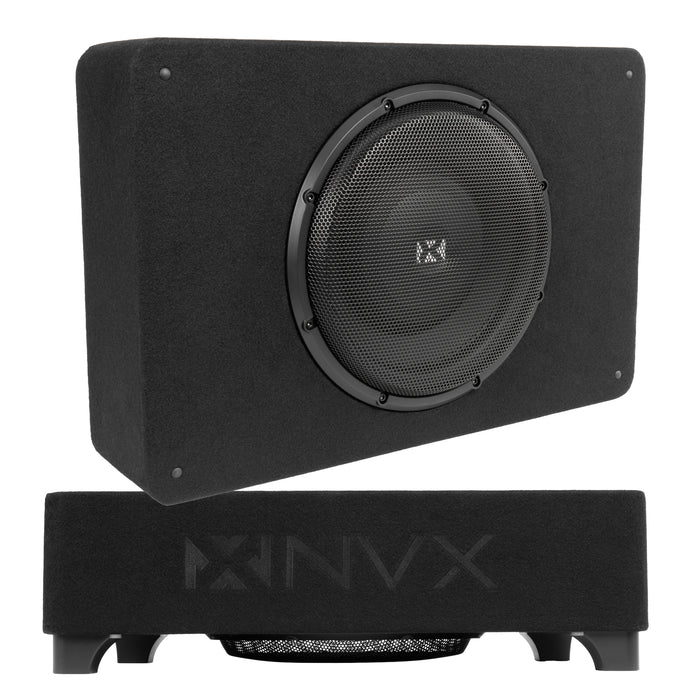 BXSQ112 1200W Peak (600W RMS) Sealed 2-Ohm Loaded Enclosure with Single 12" SQ-Series Shallow-Mount Subwoofer