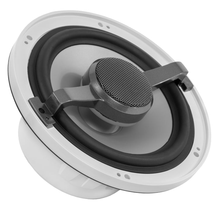 MVSP65 600W Peak (200W RMS) 6.5" V-Series 2-Way Marine Speakers with LED Lighting (Sport White and Black Grilles Included)