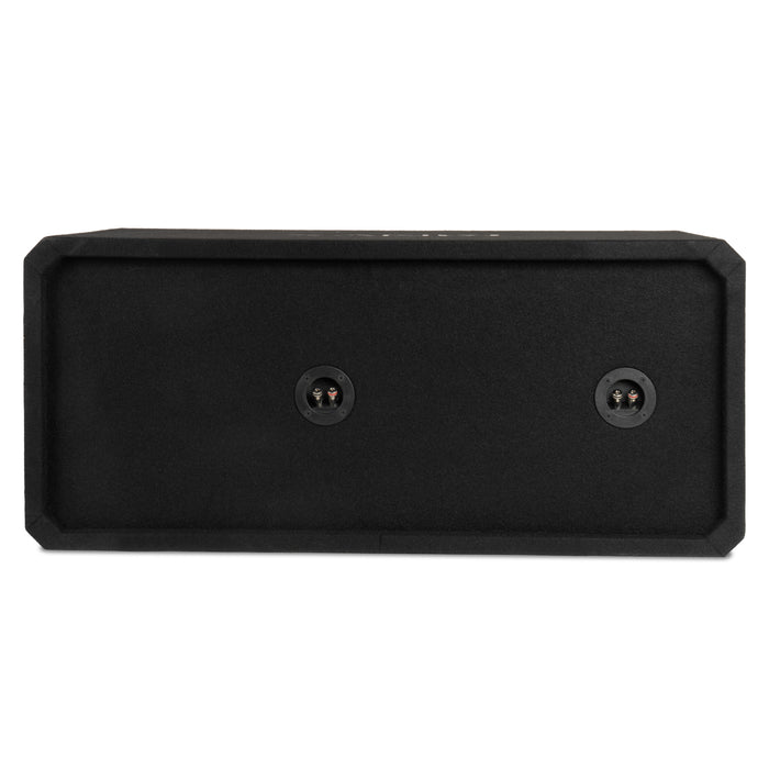 NE102P Dual 10" Slot Ported 3/4" MDF Black Carpeted Subwoofer Enclosure – 2.90 Cu. Ft. with Polyfil and NVX Logo