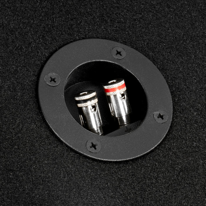 NE121P Single 12" Slot Ported 3/4" MDF Black Carpeted Subwoofer Enclosure – 1.75 Cu. Ft. with Polyfil and NVX Logo