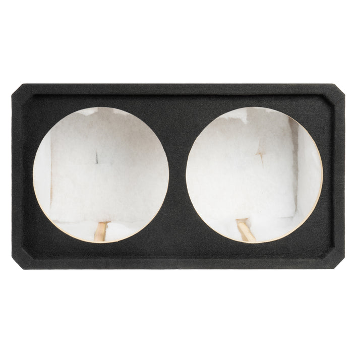 NE122S Dual 12" Sealed 3/4" MDF Black Carpeted Subwoofer Enclosure – 2.0 Cu. Ft. with Polyfil and NVX Logo