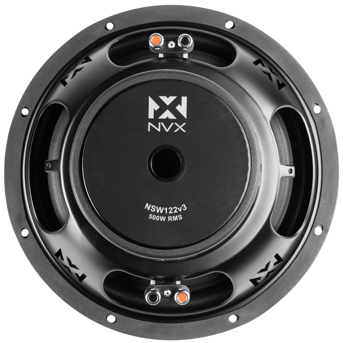 NSW122 Version 3 (NSW122v3) 1000W Peak (500W RMS) N-Series v3 12" Dual 2-Ohm Subwoofer