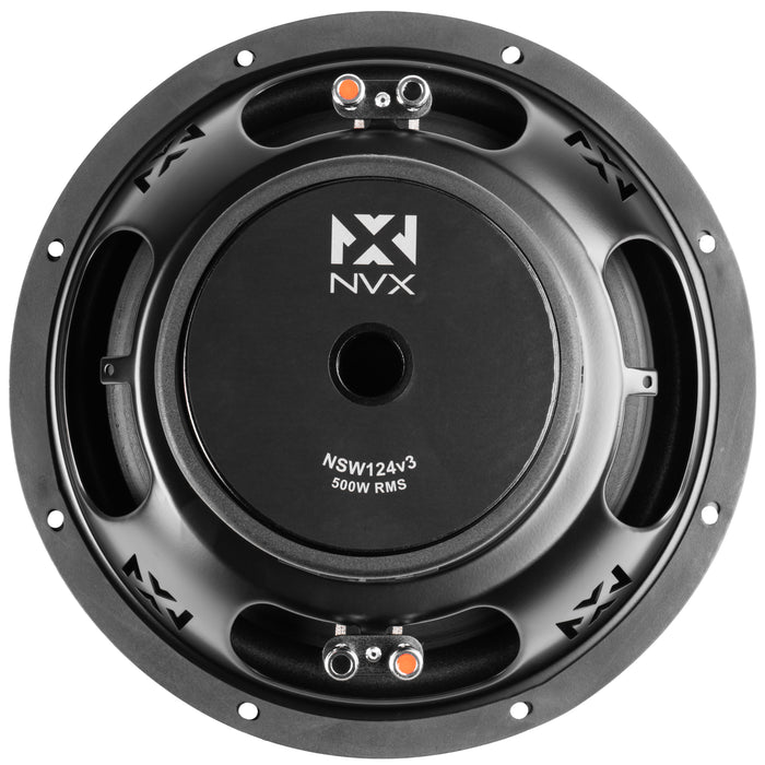 NSW124 Version 3 (NSW124v3) 1000W Peak (500W RMS) N-Series v3 12" Dual 4-Ohm Subwoofer