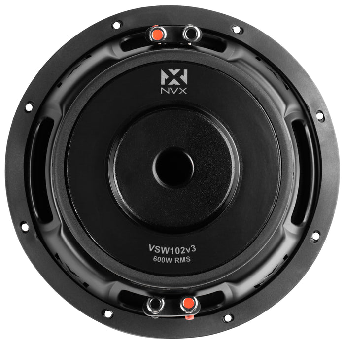 VSW102 Version 3 (VSW102v3) 1200W Peak (600W RMS) 10" VS-Series v3 Dual 2-Ohm Subwoofer