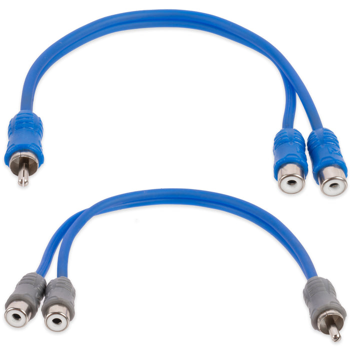 XIN2F 1 Male to 2 Female Y-Adapter N-Series RCA Audio Interconnect Cables (2-pack)