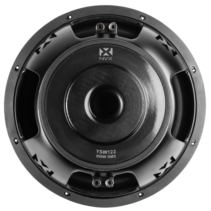 YSW122 1600W Peak (800W RMS) Y-Series 12" Dual 2-Ohm Subwoofer