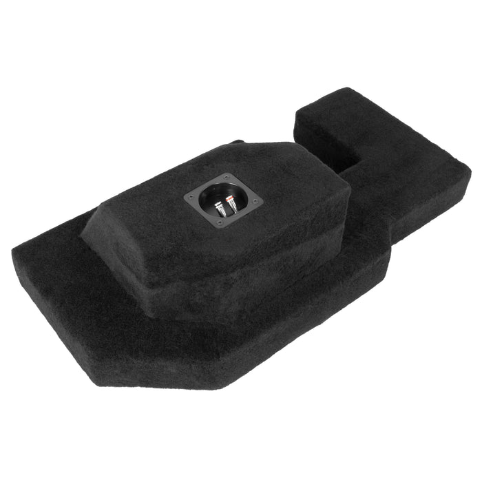 LVE-DOD-RAMQCCG3-S10S Custom Fit 350W RMS Single 10" Sealed Loaded Subwoofer Enclosure for 2002-2018 Ram Quad and Crew Cab Trucks
