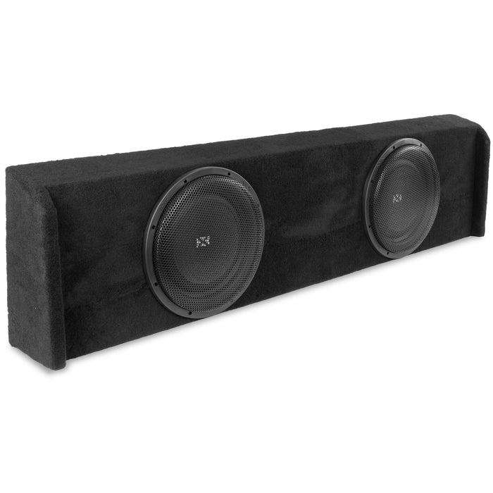 LVE-FRD-150CCG12-D12S Custom Fit 800W RMS Dual 12" Sealed Loaded Down Firing Subwoofer Enclosure for 2009-2018 Ford F-150 Super Crew Cab Trucks