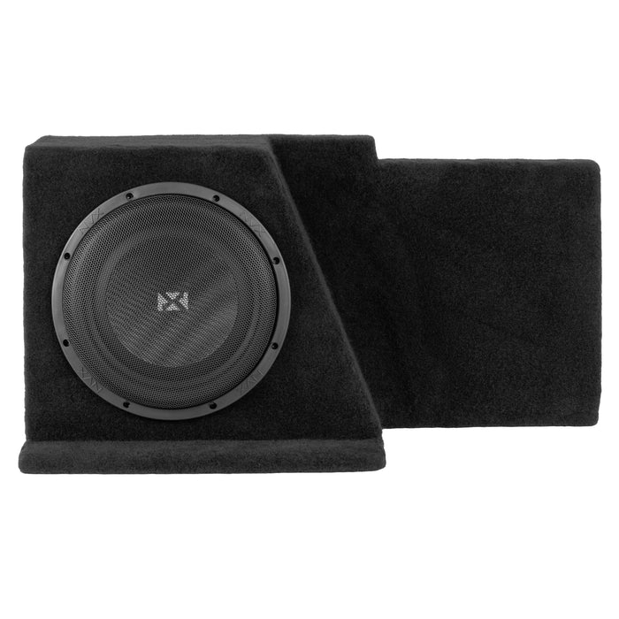 LVE-GM-SLVECG2-S12S Custom Fit 400W RMS Single 12" Sealed Down Firing Empty Subwoofer Enclosure for 2008-2013 Chevrolet Silverado and GMC Sierra Extended Cab Trucks
