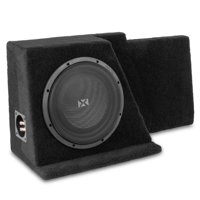 LVE-GM-SLVECG2-D12S Custom Fit 800W RMS Dual 12" Sealed Down Firing Loaded Subwoofer Enclosure for 2008-2013 Chevrolet Silverado and GMC Sierra Extended Cab Trucks