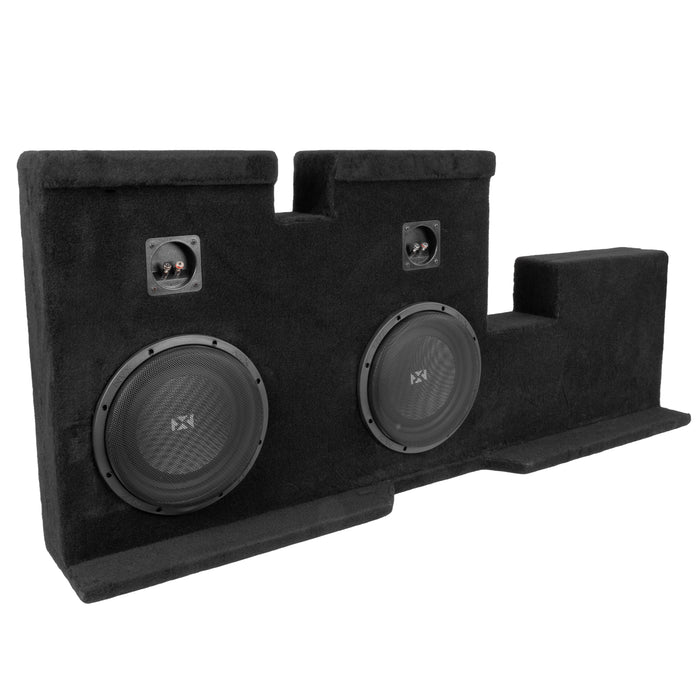 LVE-TOY-TUNDCG2-D10S Custom Fit 700W RMS Dual 10" Sealed Loaded Subwoofer Enclosure for 2007-2017 Tundra Double Cab Trucks