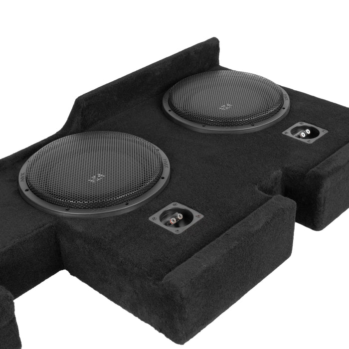LVE-TOY-TUNDCG2-D12S Custom Fit 800W RMS Dual 12" Sealed Loaded Subwoofer Enclosure for 2007-2017 Tundra Double Cab Trucks