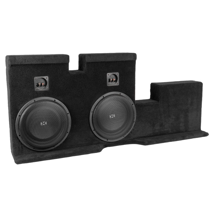 LVE-TOY-TUNDCG2-D12S Custom Fit 800W RMS Dual 12" Sealed Loaded Subwoofer Enclosure for 2007-2017 Tundra Double Cab Trucks