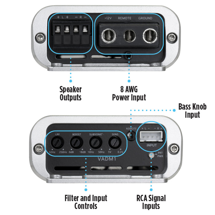 2007-2018 Jeep Wrangler JK Bass Package - Includes 10" 500W RMS Subwoofer, Custom Enclosure, Monoblock Amplifier, Line Out Converter and Complete Wiring Kit (PBK-JP-WUTLD-VSW104V2)