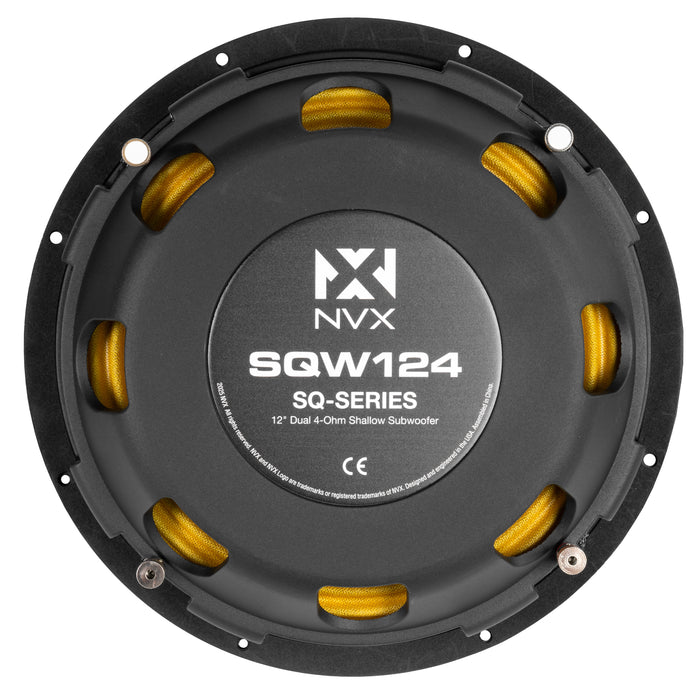 SQW104 1200W Peak (600W RMS) SQ-Series Shallow-Mount 10" Dual 4-Ohm Subwoofer