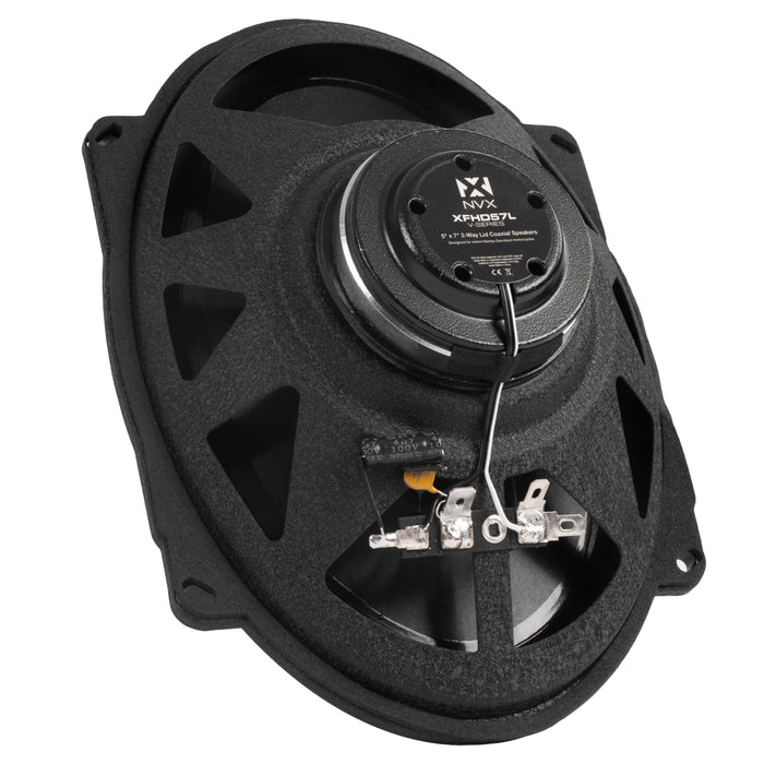 XFHD57L 600W Peak (300W RMS) 5x7" XF-Series 2-Ohm OEM Saddlebag Lid Speakers for Select 1998-up Harley Davidson Motorcycles
