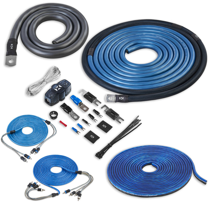 XKIT06 Full Spec 1/0 Gauge 100% (OFC) Oxygen Free Copper Complete 5/6-Channel Amplifier Wiring Kit with RCA's for Amplifiers up to 4000 Watts
