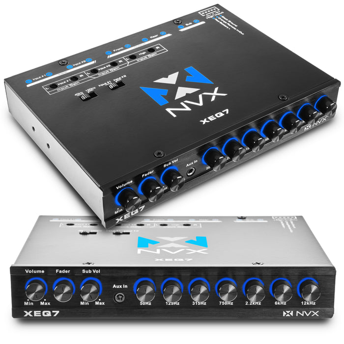 XEQ7 7-Band Graphic Equalizer with Front 3.5mm Auxiliary Input