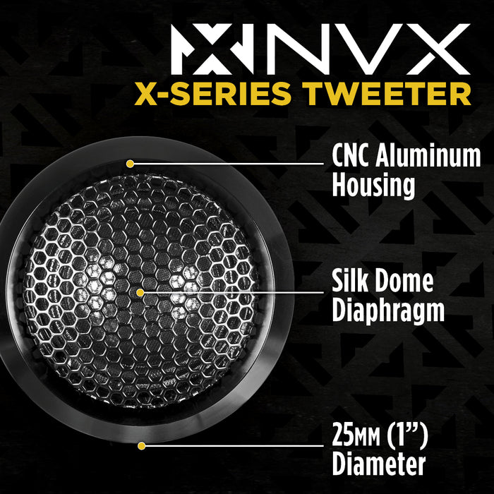 XSP65KIT 600W Peak (200W RMS) 6.5" X-Series 2-Way Component Speakers with Carbon Fiber Cones and 25mm Silk Dome Tweeters