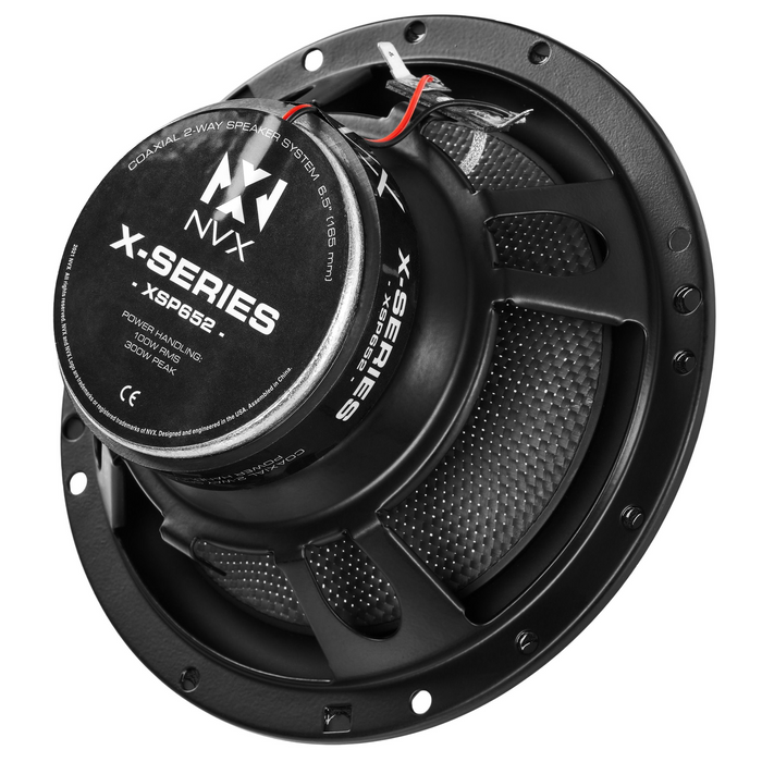 XSP652 600W Peak (200W) RMS 6.5" X-Series 2-Way Coaxial Speakers with Carbon Fiber Cones and 25mm Silk Dome Tweeters